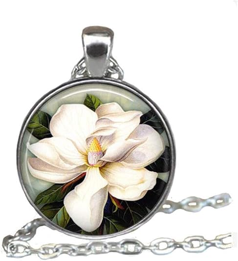 Magnolia Flower Pendant and Necklace