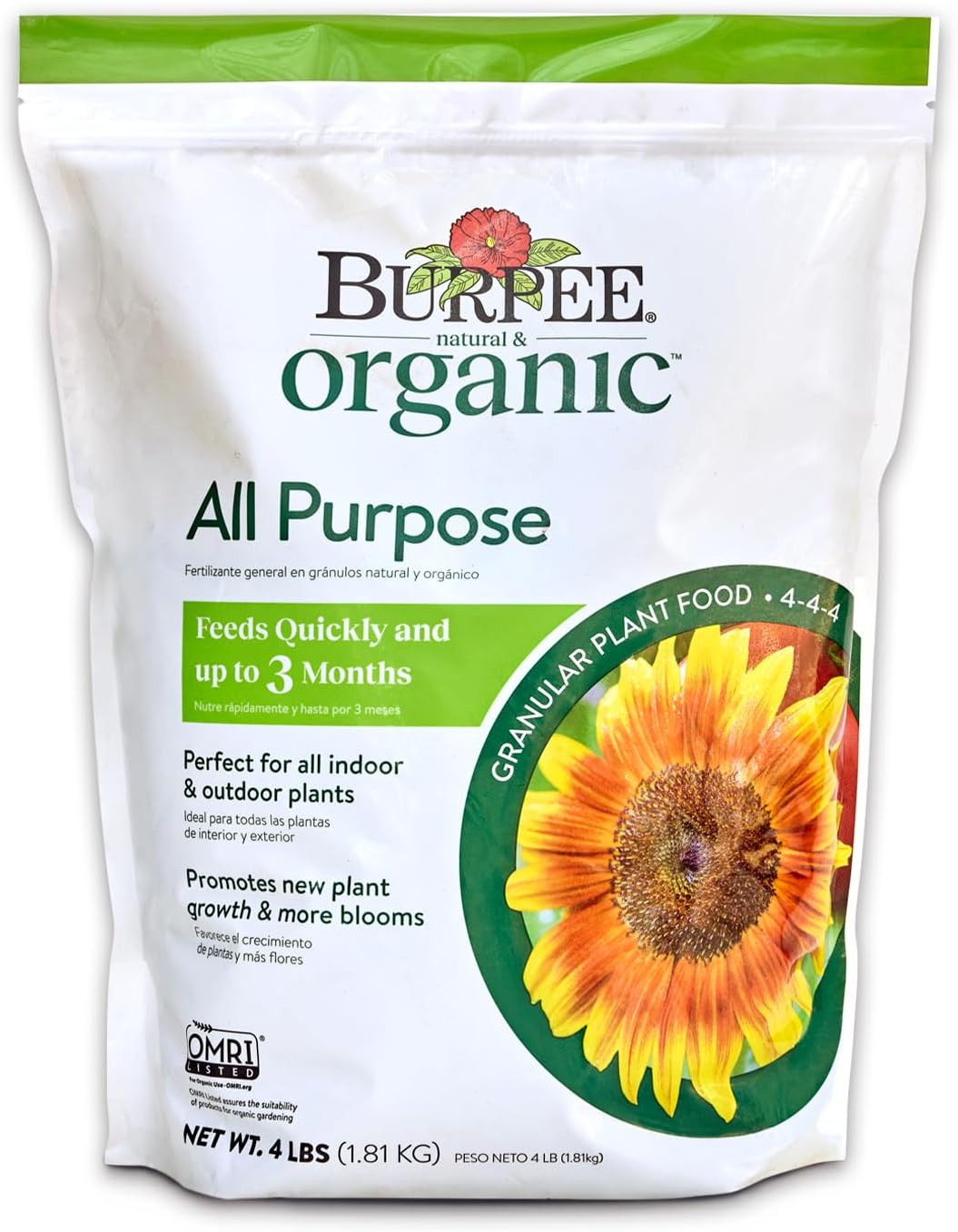 Burpee Natural Purpose Granular 4-Lb Organic Food for Growing Strong Plants