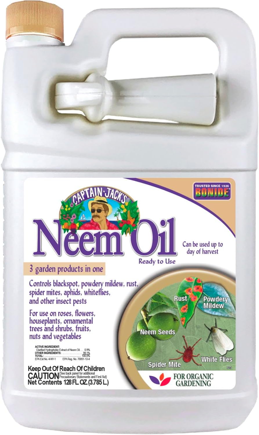 Bonide Captain Jack's Neem Oil, 128 oz Ready-to-Use, Multi-Purpose Fungicide, Insecticide and Miticide for Organic Gardening