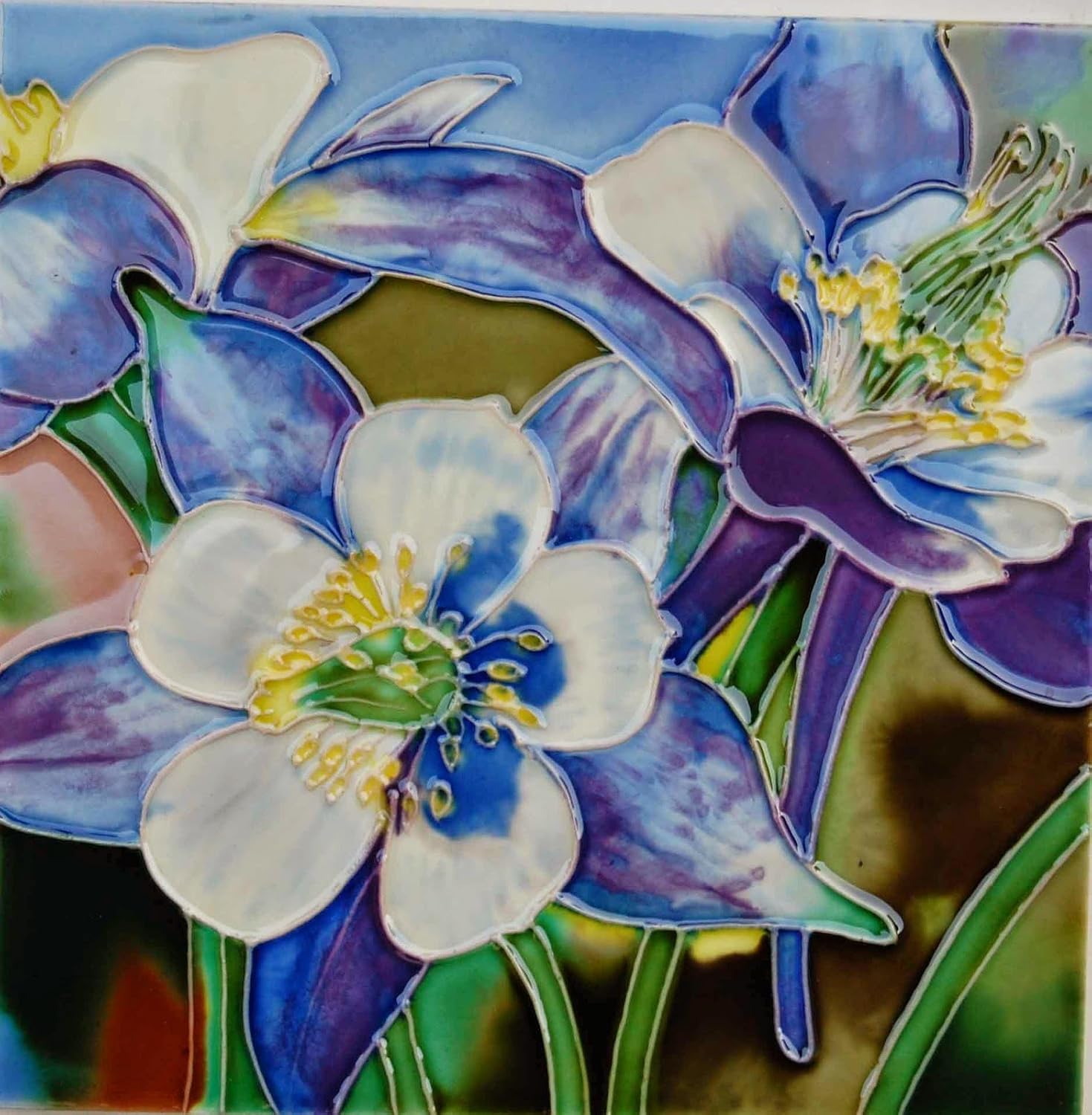 6” x 6” Columbine Flower Tile