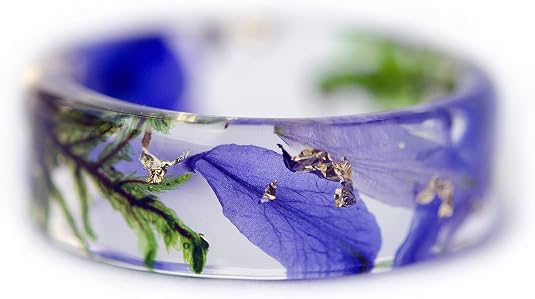 Delphinium Flower Resin Ring