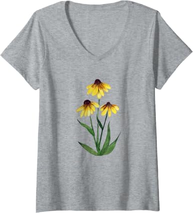 Womans Black Eyed Susan Flower T-Shirt