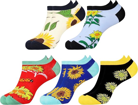Cotton Flower Ankle Sock Set of 5