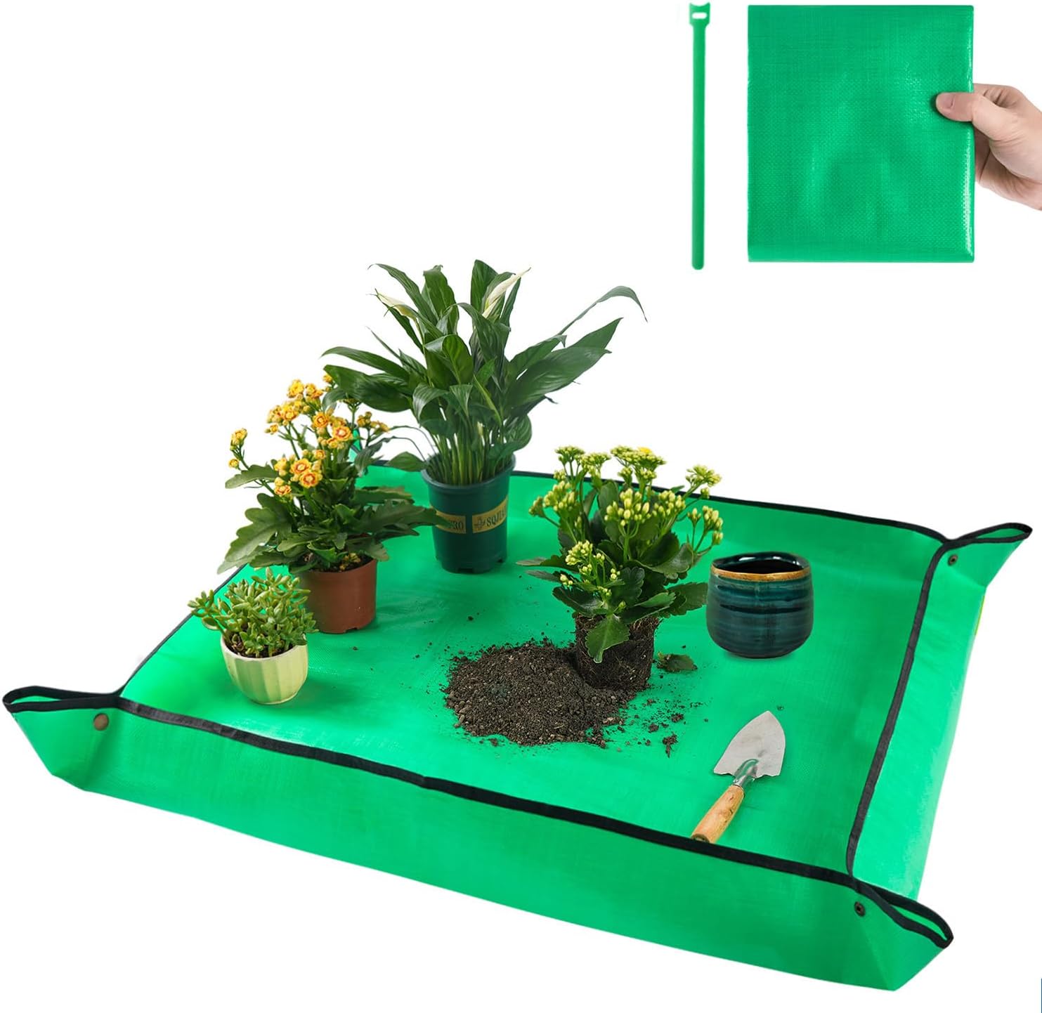 39.5" X 31.5" Large Repotting Mat for Indoor Plants Transplanting and Dirt Control Portable Potting Tray Plant Gifts