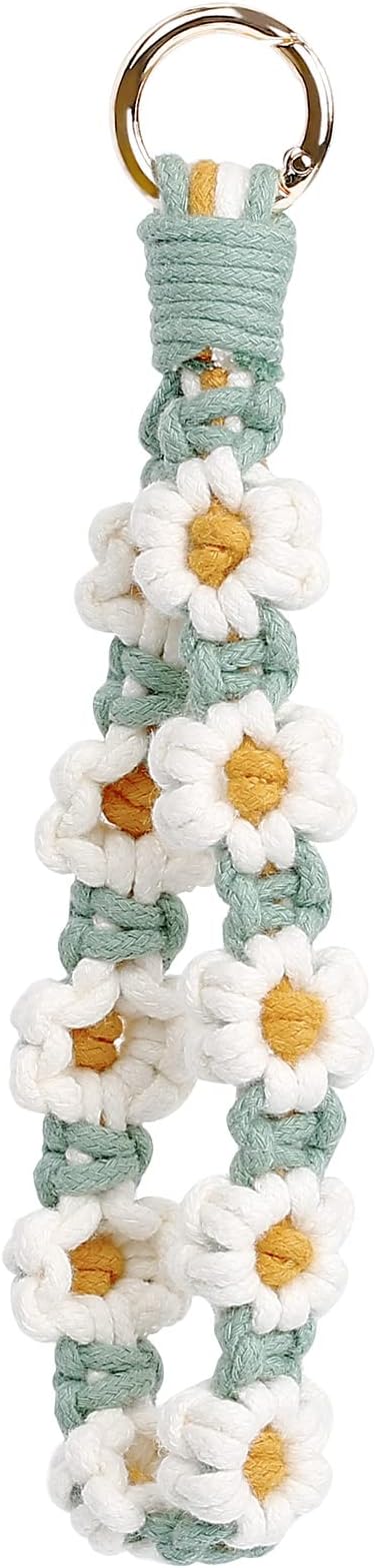 Shasta Daisy Flower Keychain Wristlet