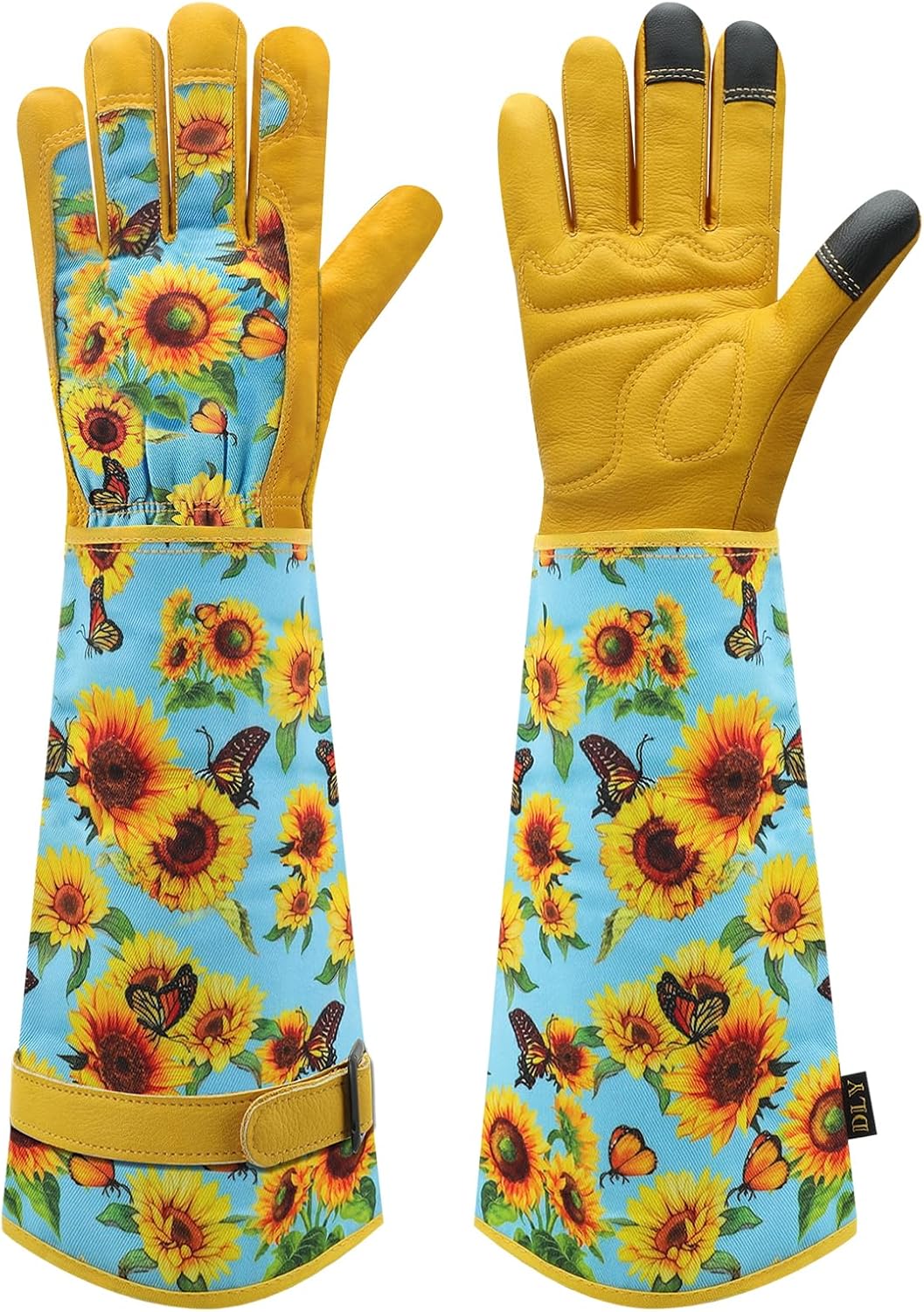 Gardening Gloves for Women, Rose Gloves Gardening Thorn Proof, Long Garden Gloves for Women, Breathable Cowhide Leather