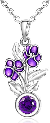 Violet Flower Pendant Necklace
