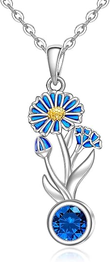 Aster Flower Pendant Necklace