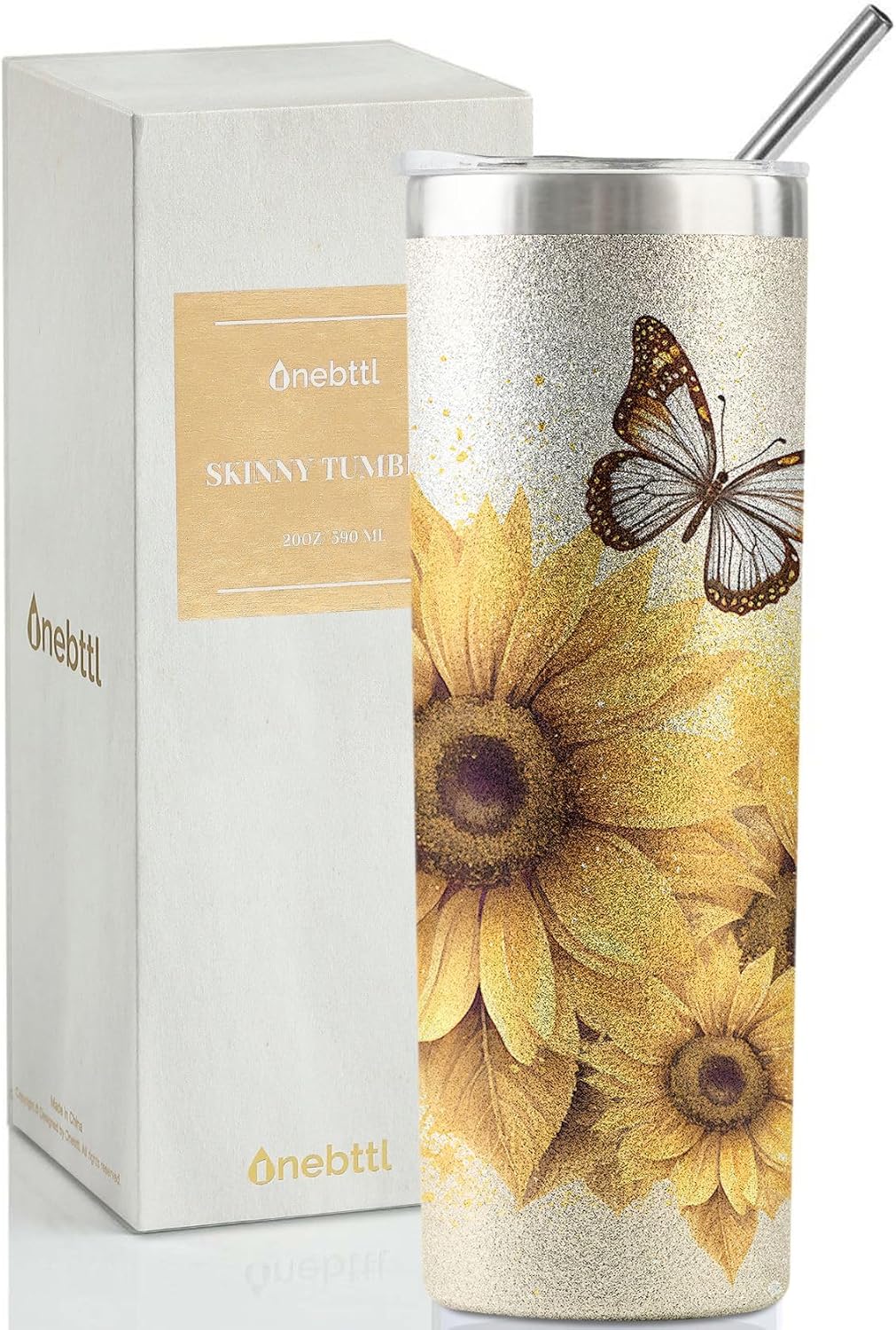 Insulated Stainless Steel Sunflower Travel Mug