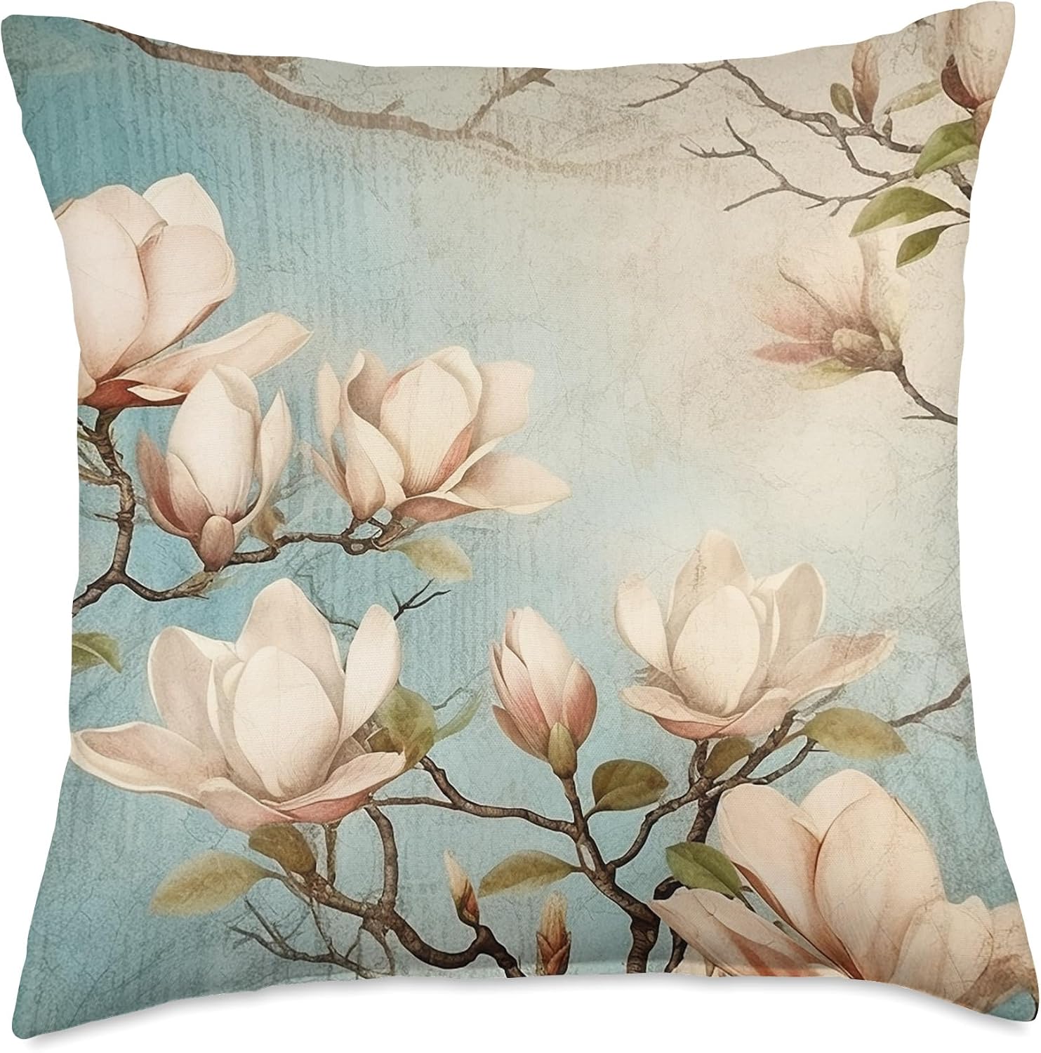 Magnolia Flower Throw Pillow