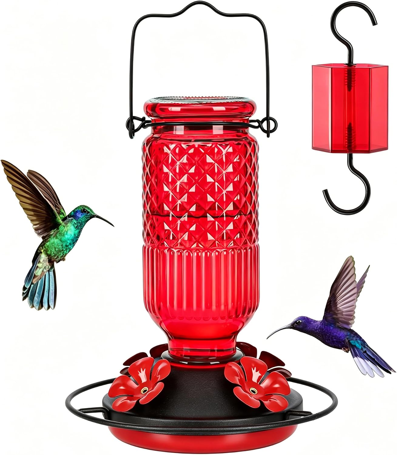 Glass Hummingbird Feeder