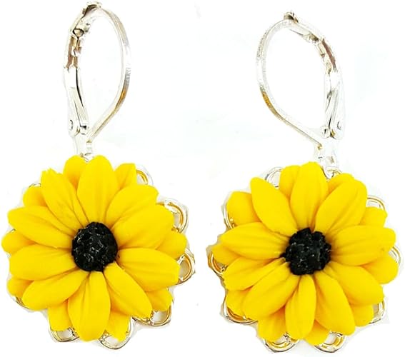 Black Eyed Susan Leverback Earrings