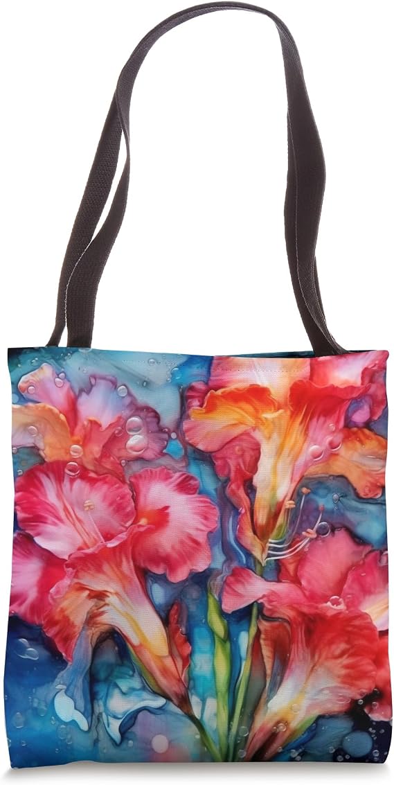 Colorful Gladiolas Floral Tote Bag