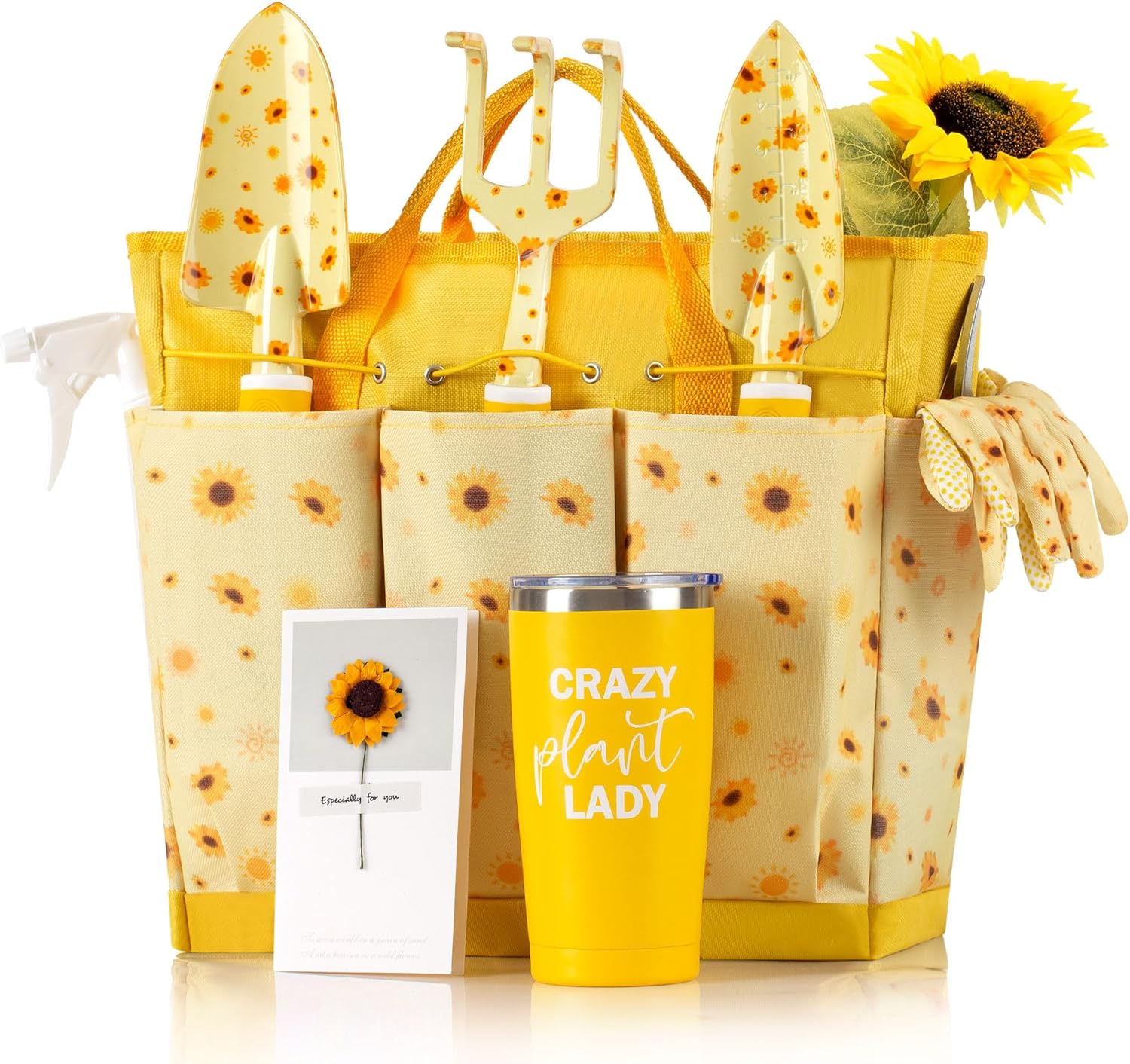 Sunflower Gardening Gifts for Women, Garden Tool Set, Heavy Duty Gardening Hand Tools with Garden Tool Bag