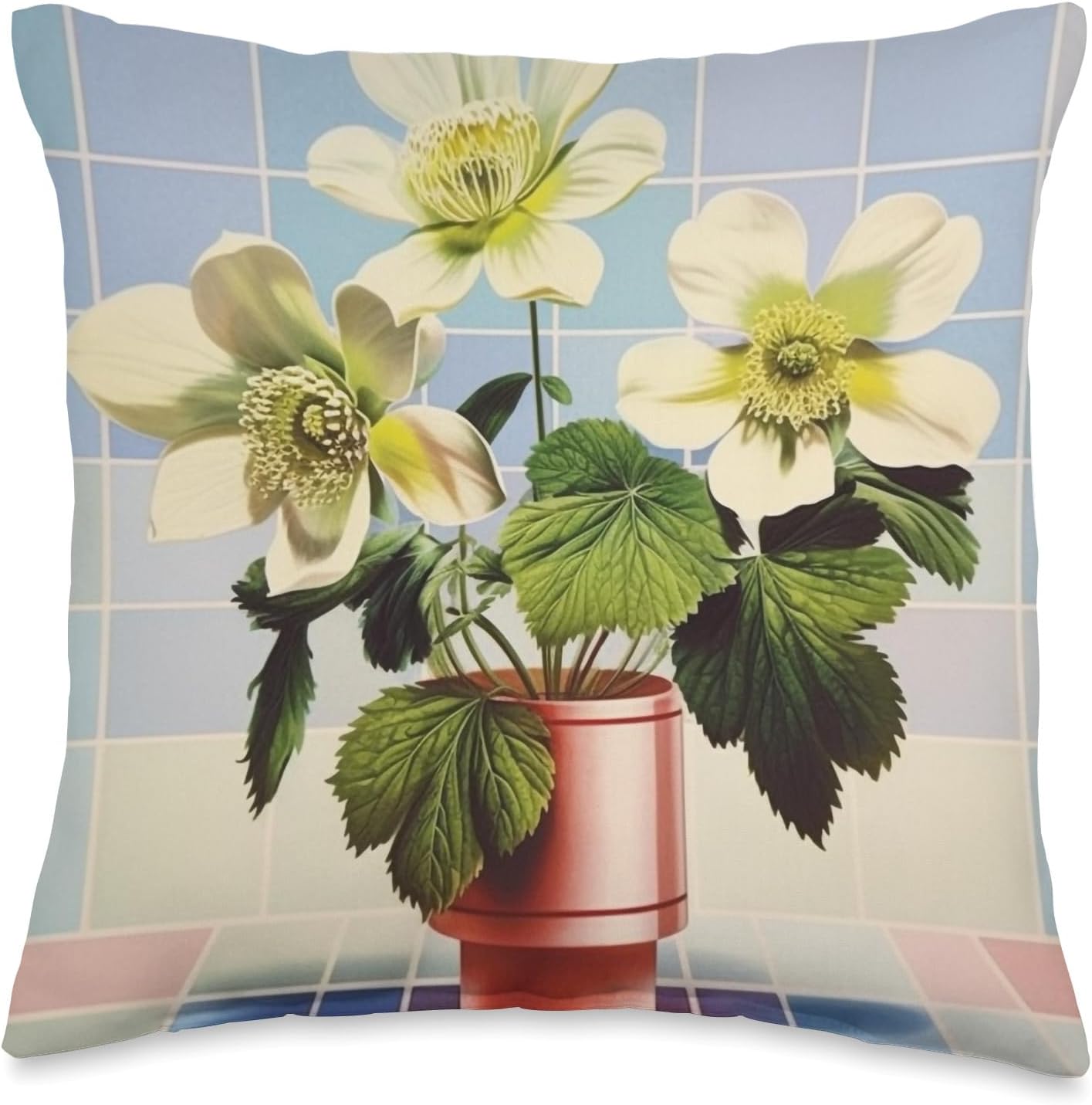 Hellebore Flower Throw Pillow