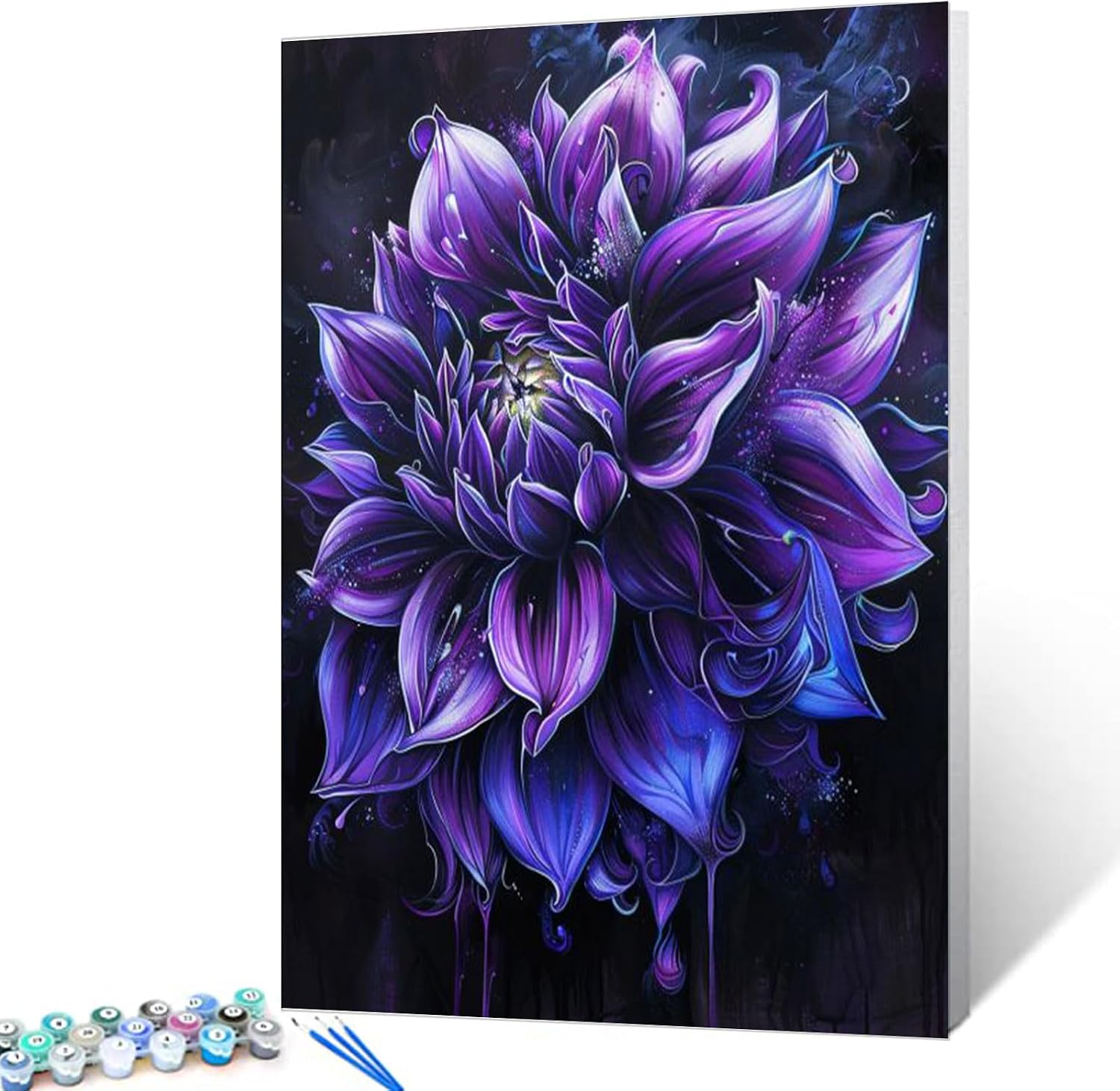 Purple Dahlia Flower Blossom Paint by Number