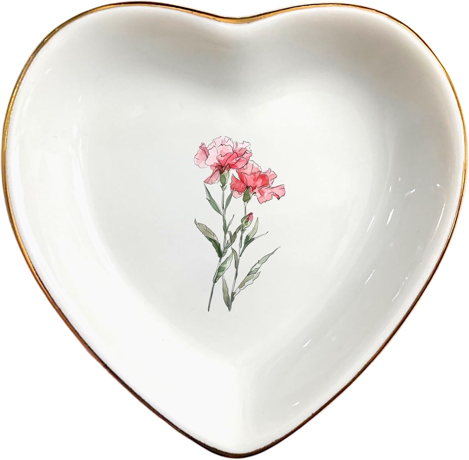 Carnation Heart Shaped Dish