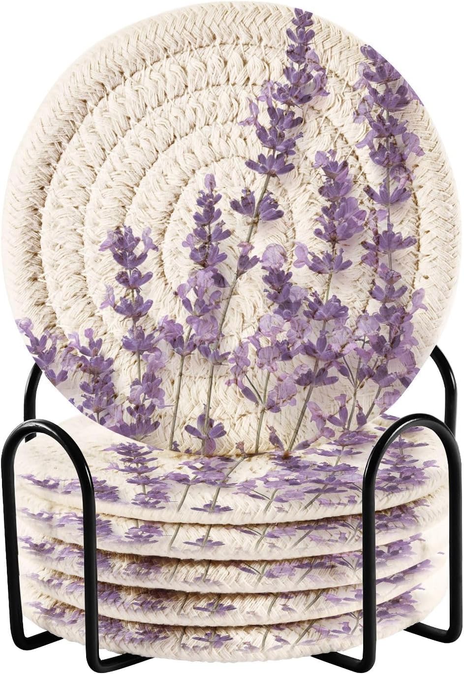 Set of Lavender Flower Coasters (set of 6)
