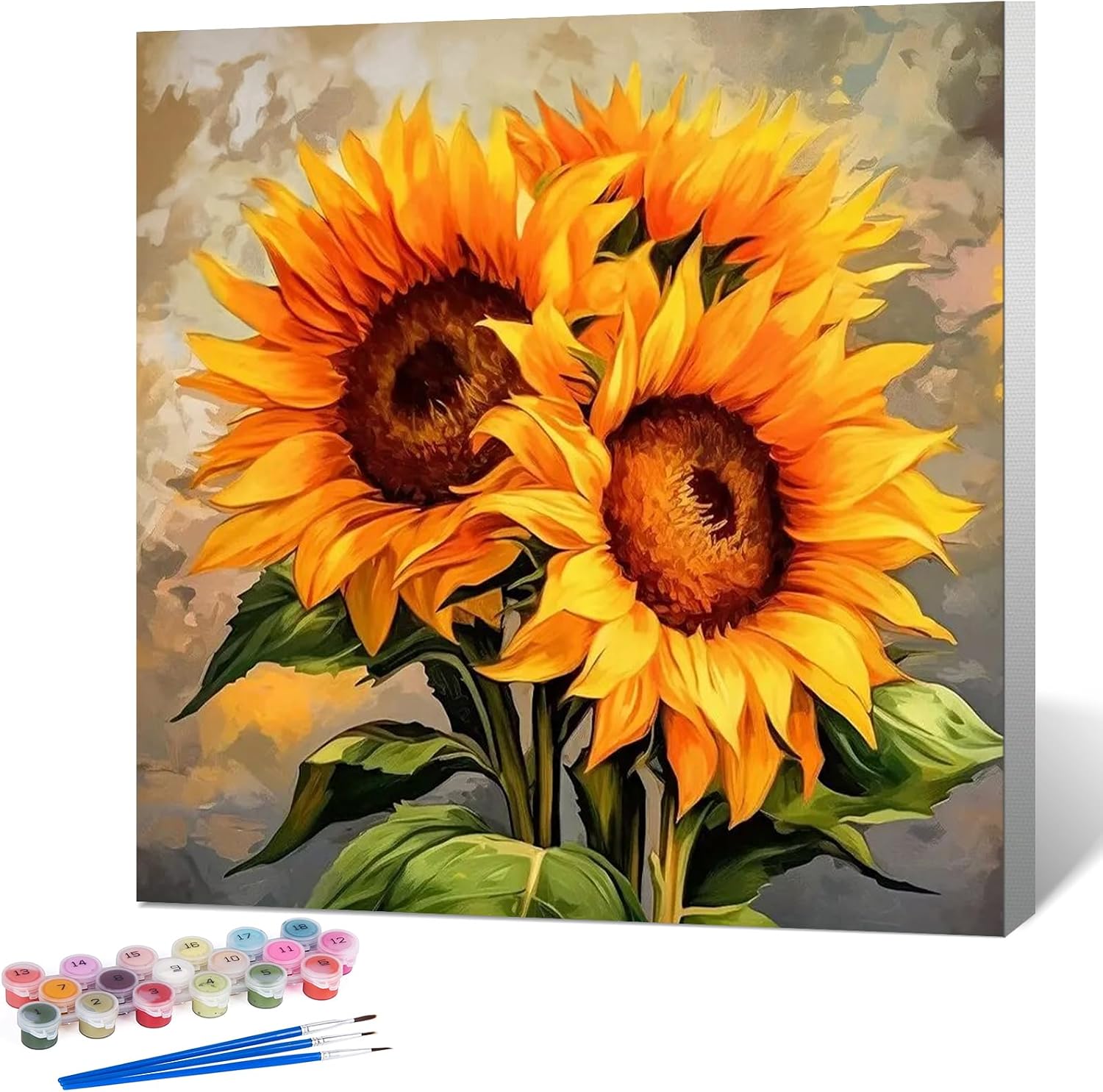 Flowering Yellow Sunflower Paint by Number
