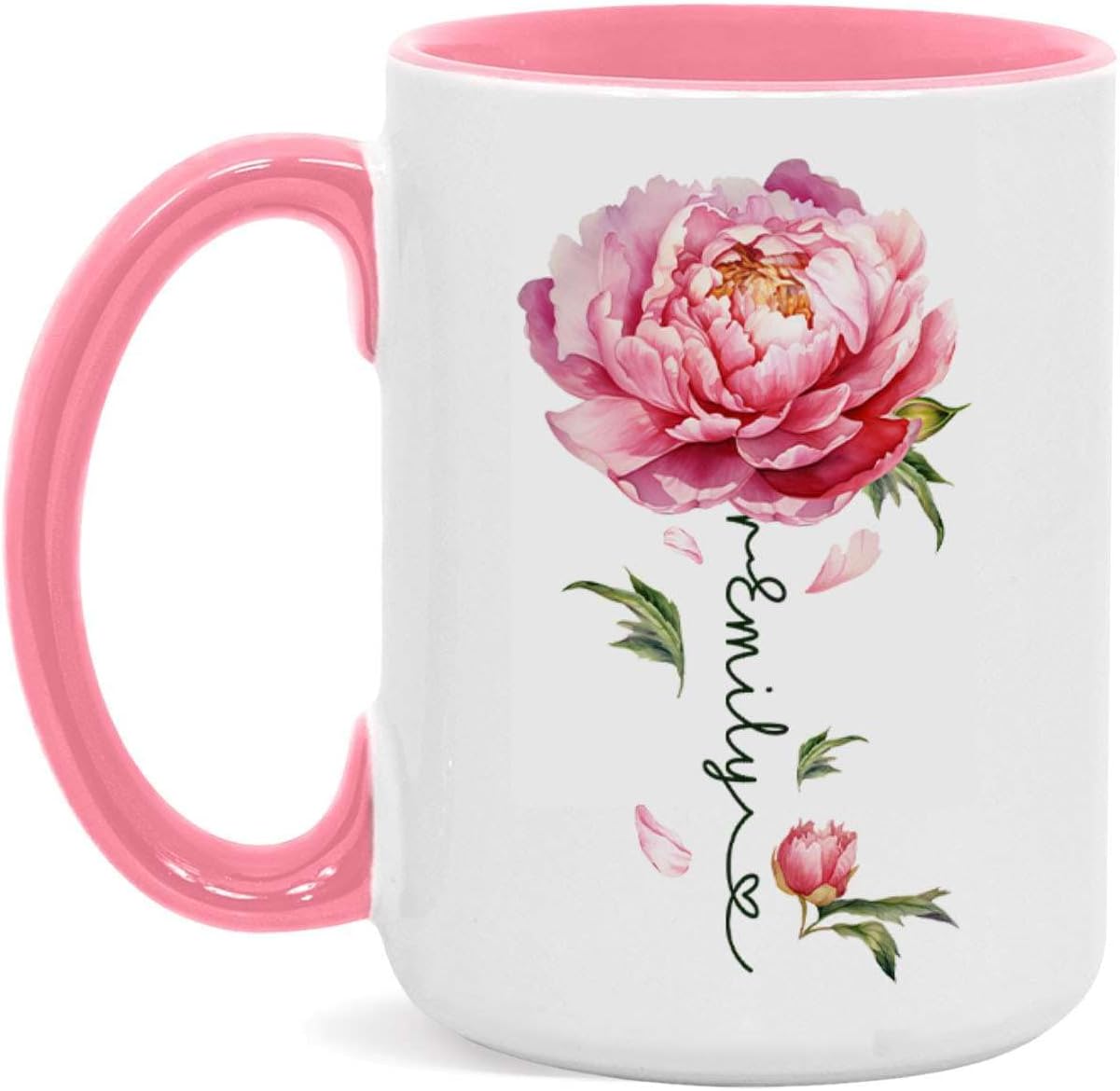 Ceramic Customizable Peony Coffee Mug