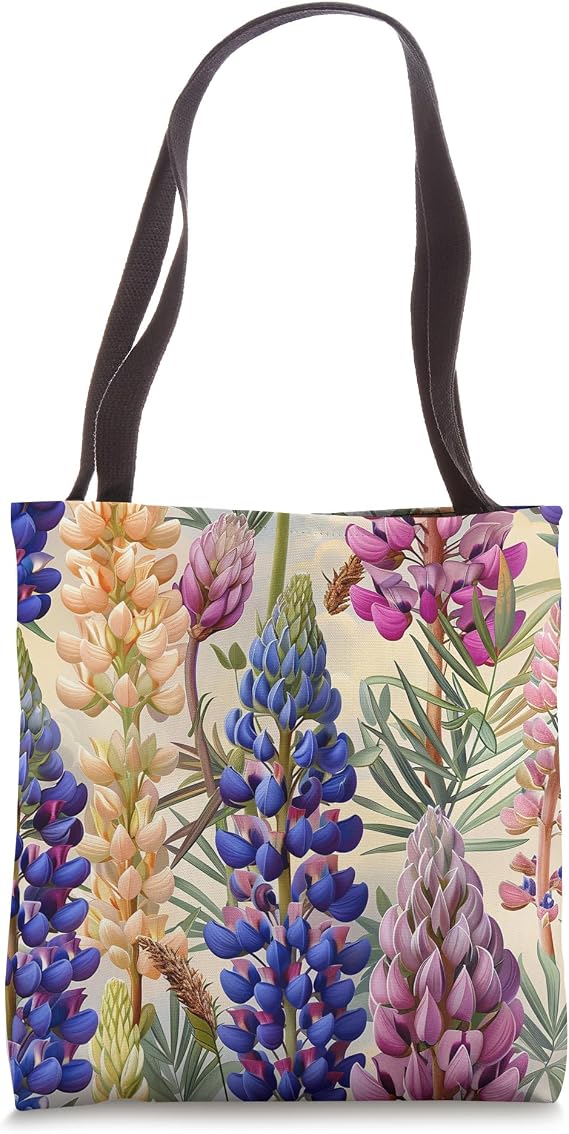 Lupine Flower Tote Bags