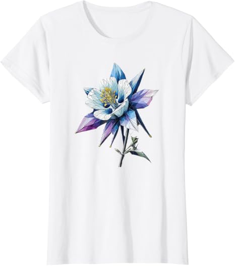 Womans Columbine  Flower T-Shirt