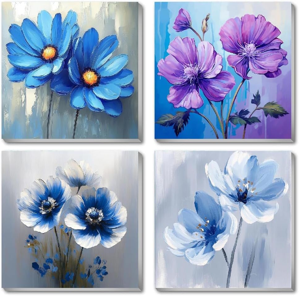 4 Pack Flower Paint by Numbers