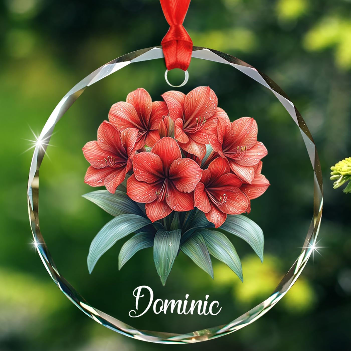 Amarylis Glass Ornament