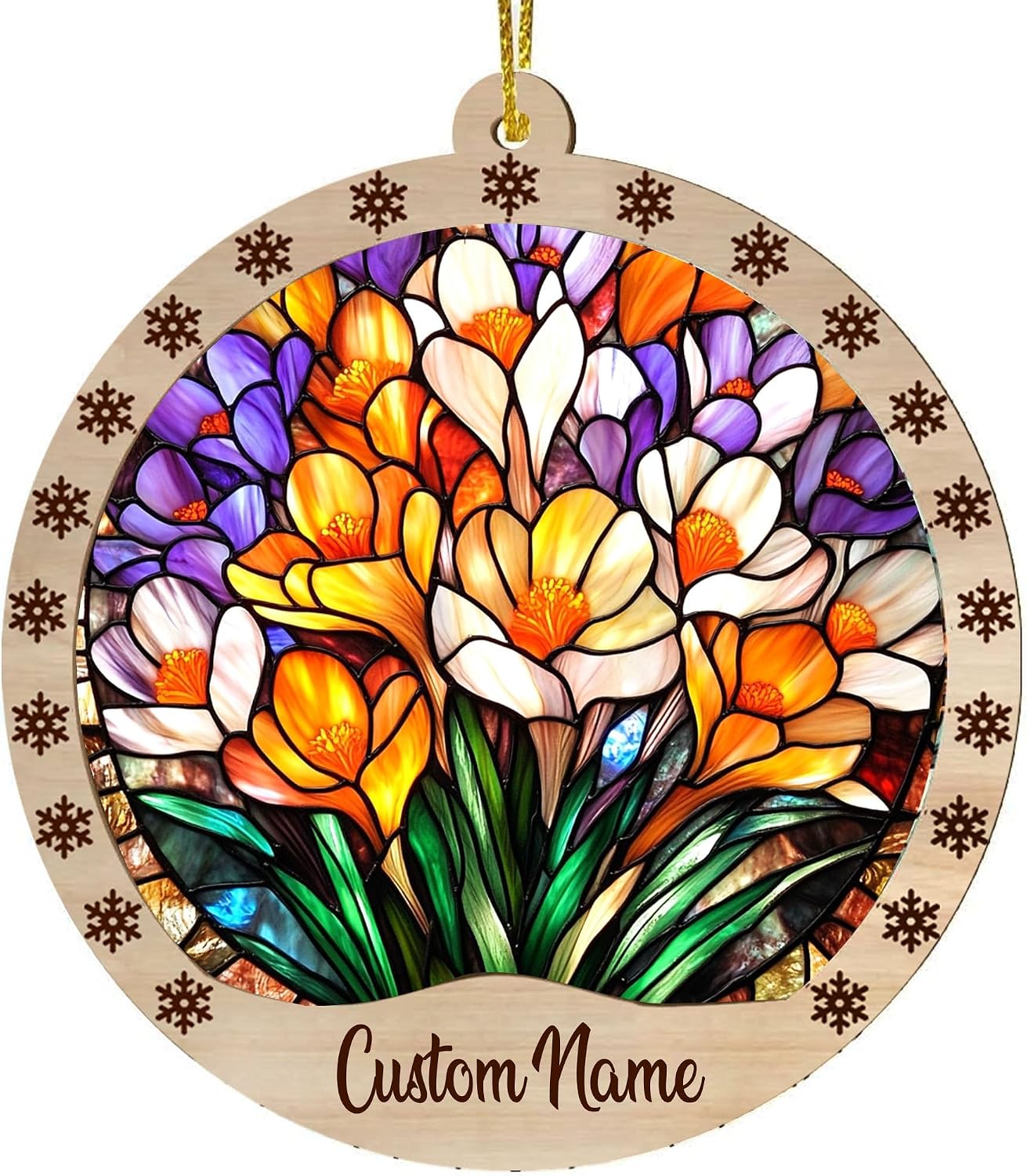 Customizable Flower Crocus Christmas Ornament