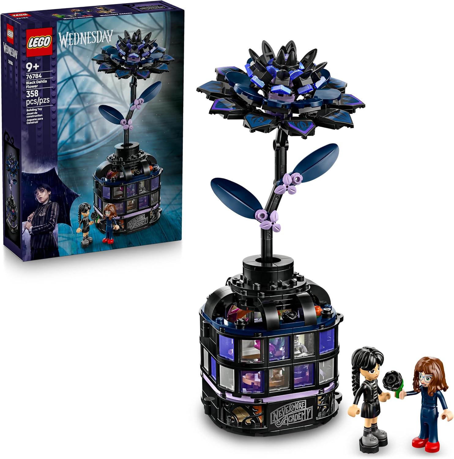 Lego Black Dahlia Flower Building Blocks