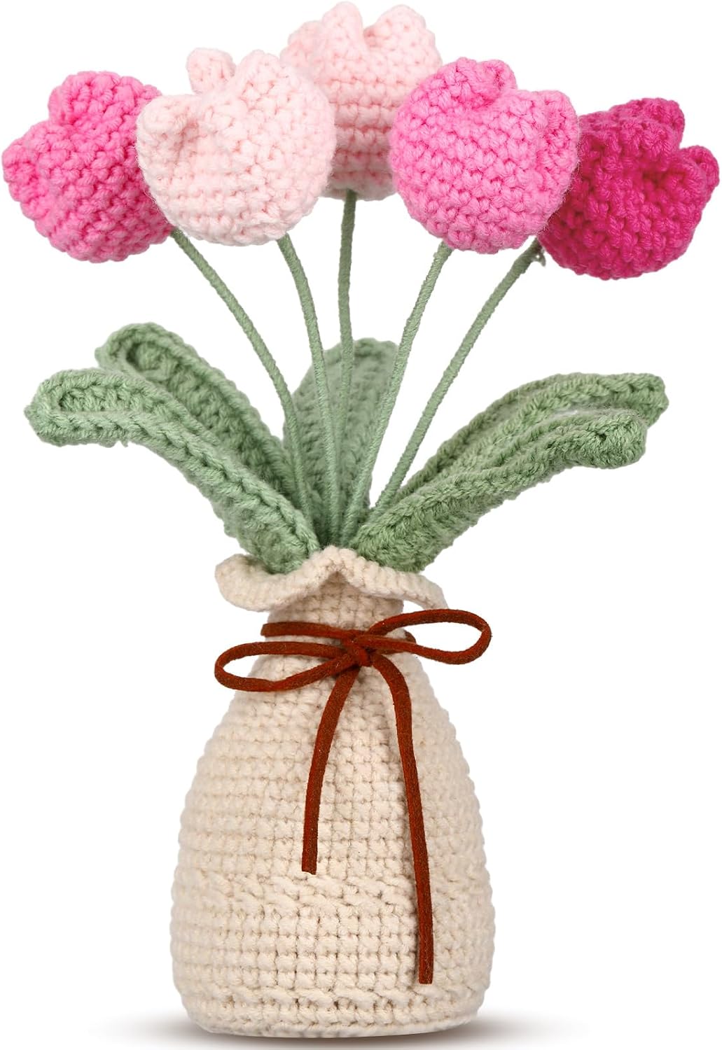 Crochet Potted Pink Tulips