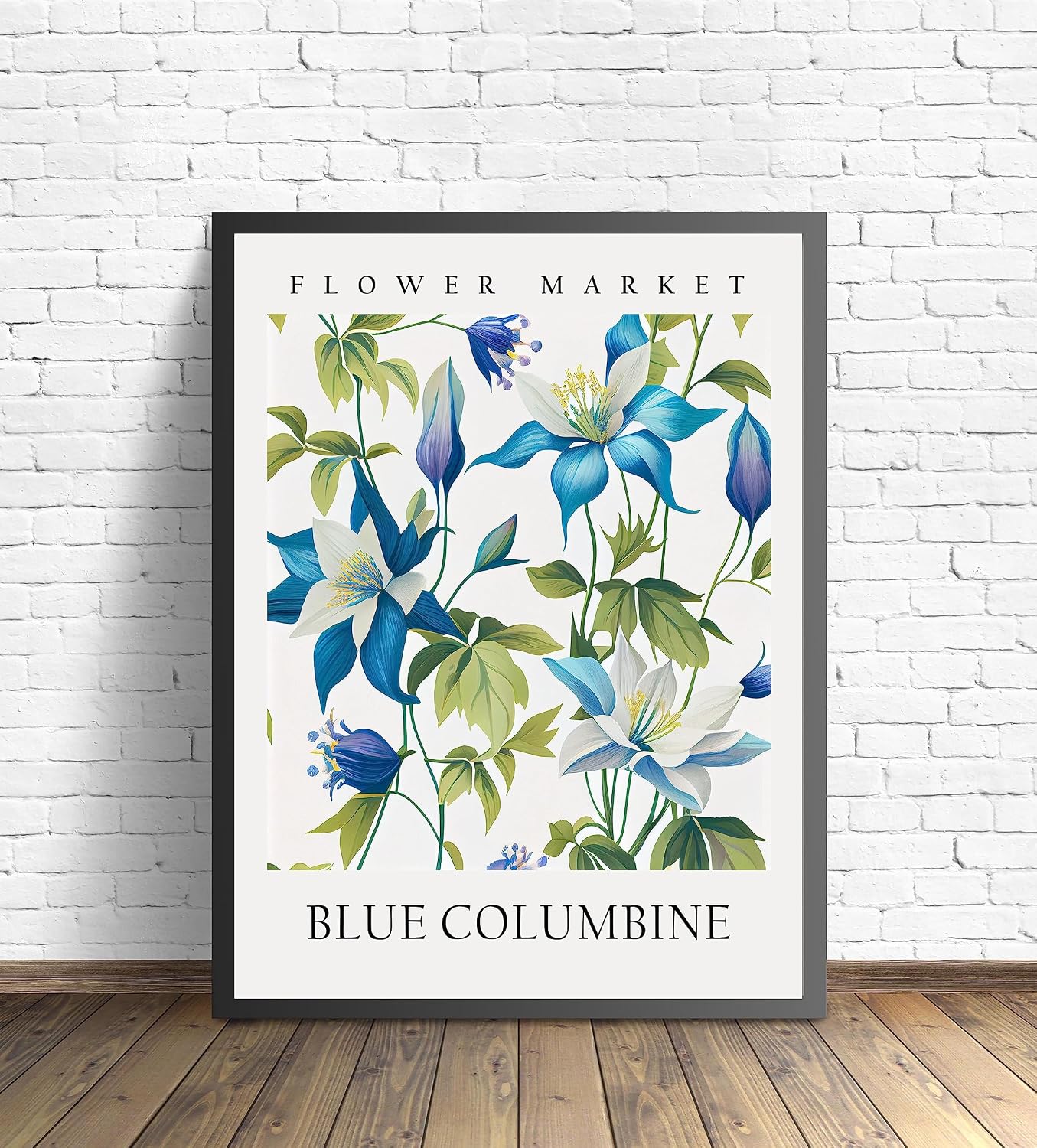 Blue Columbine Flower Poster Print