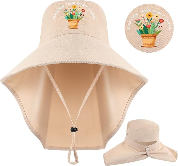 Sun Protection Wide Brim Embroidered Hat