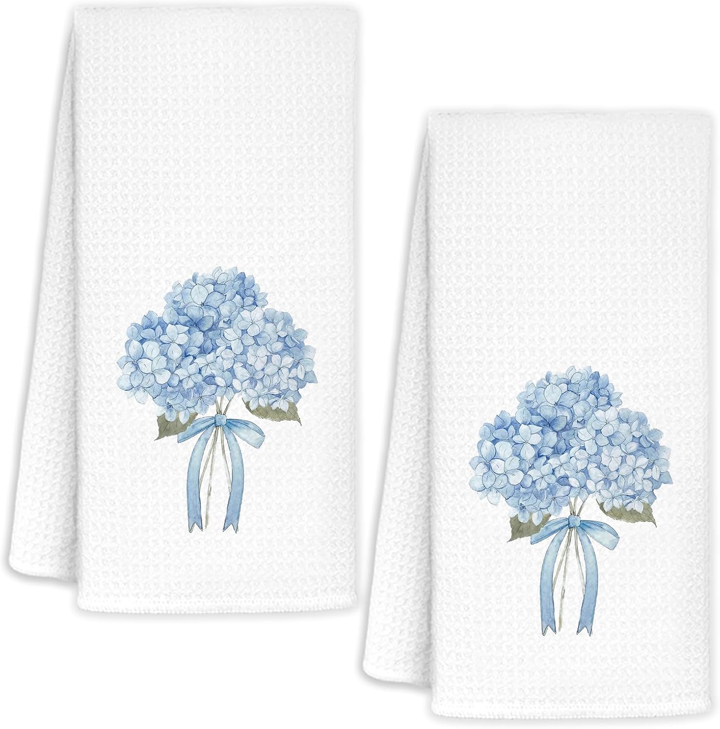 Blue Hydrangea Flower Dish Towels