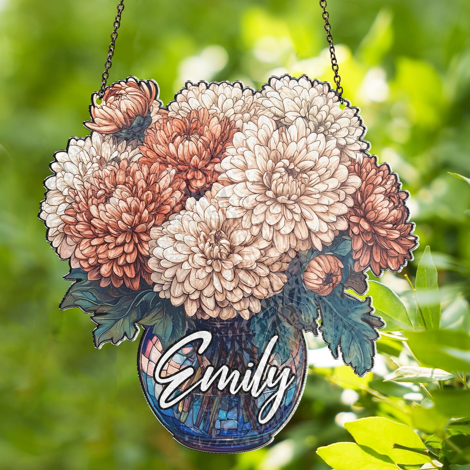 Chrysanthemum Flowers in a Vase Suncatcher