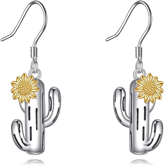 Sterling Silver Cactus Earrings