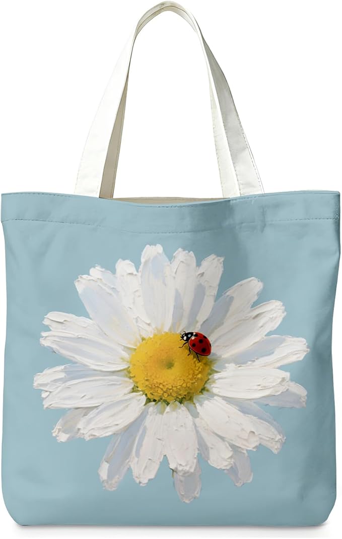 Daisy Canvas Tote Bag