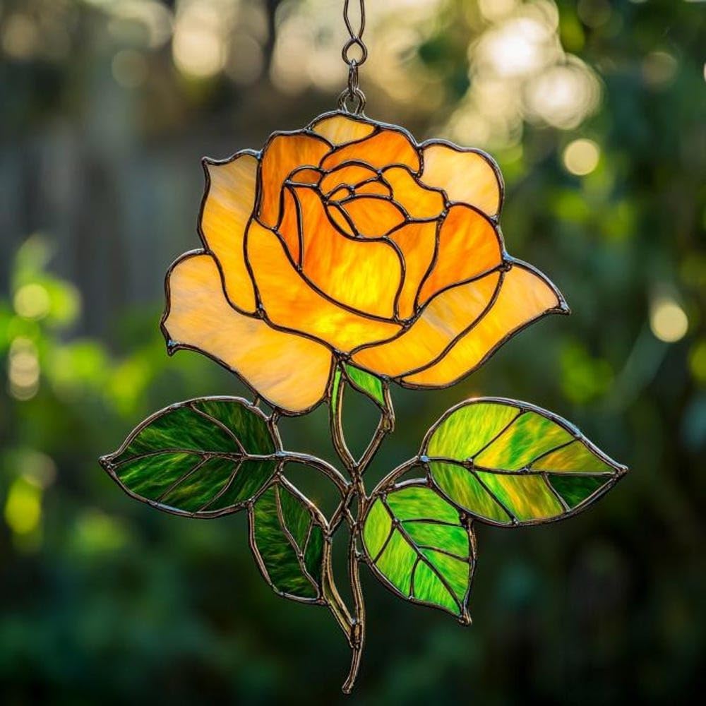 Yellow Rose Suncatcher