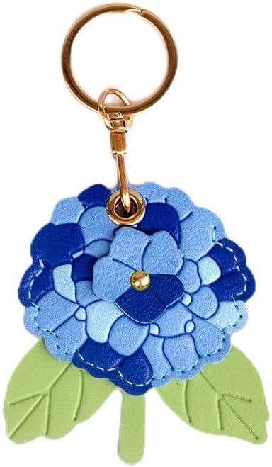 Leather Hydrangea Keychain