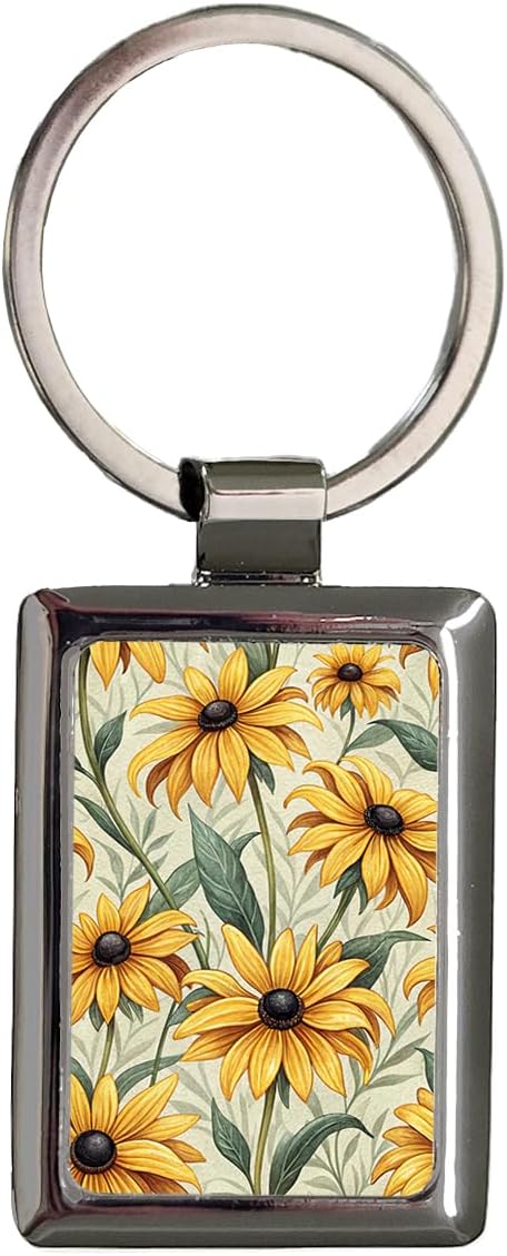 Black Eyed Susan Metal Keychain