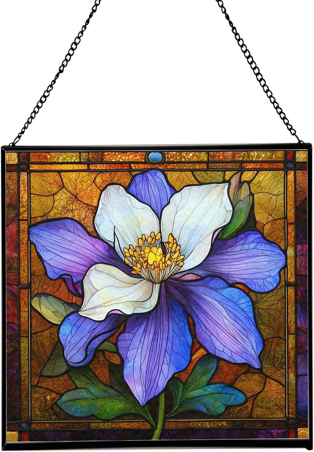 Columbine Stained Glass Suncatcher