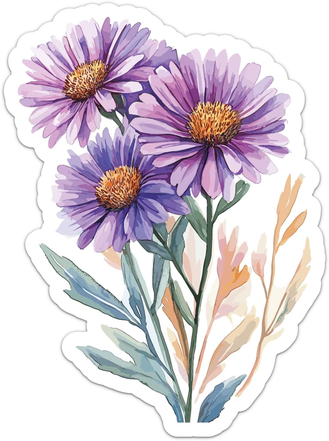 Aster Flower Vinyl Decal