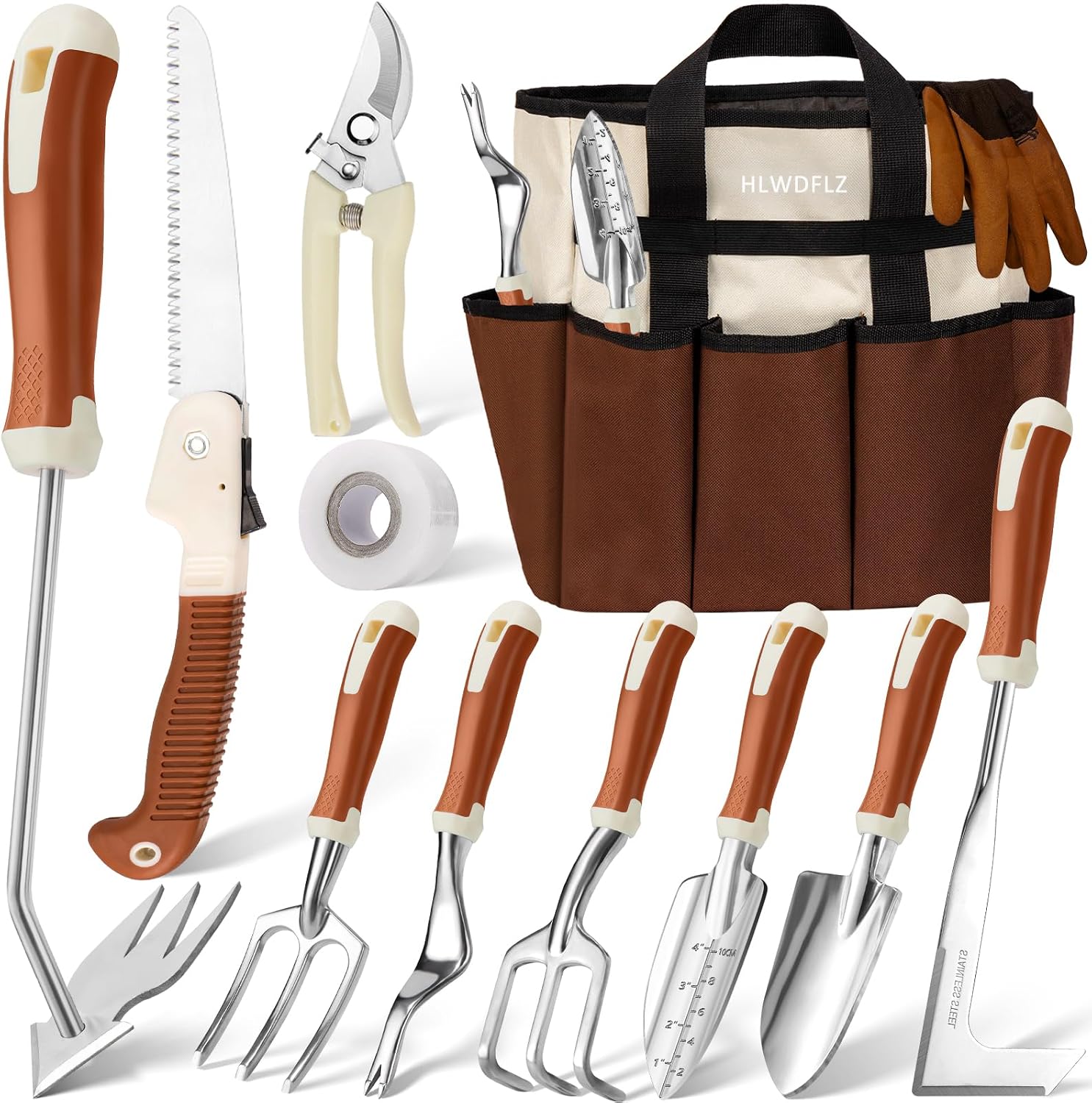 Garden Tool Set, 12 Pcs Heavy Duty Floral Gardening Tools Kit