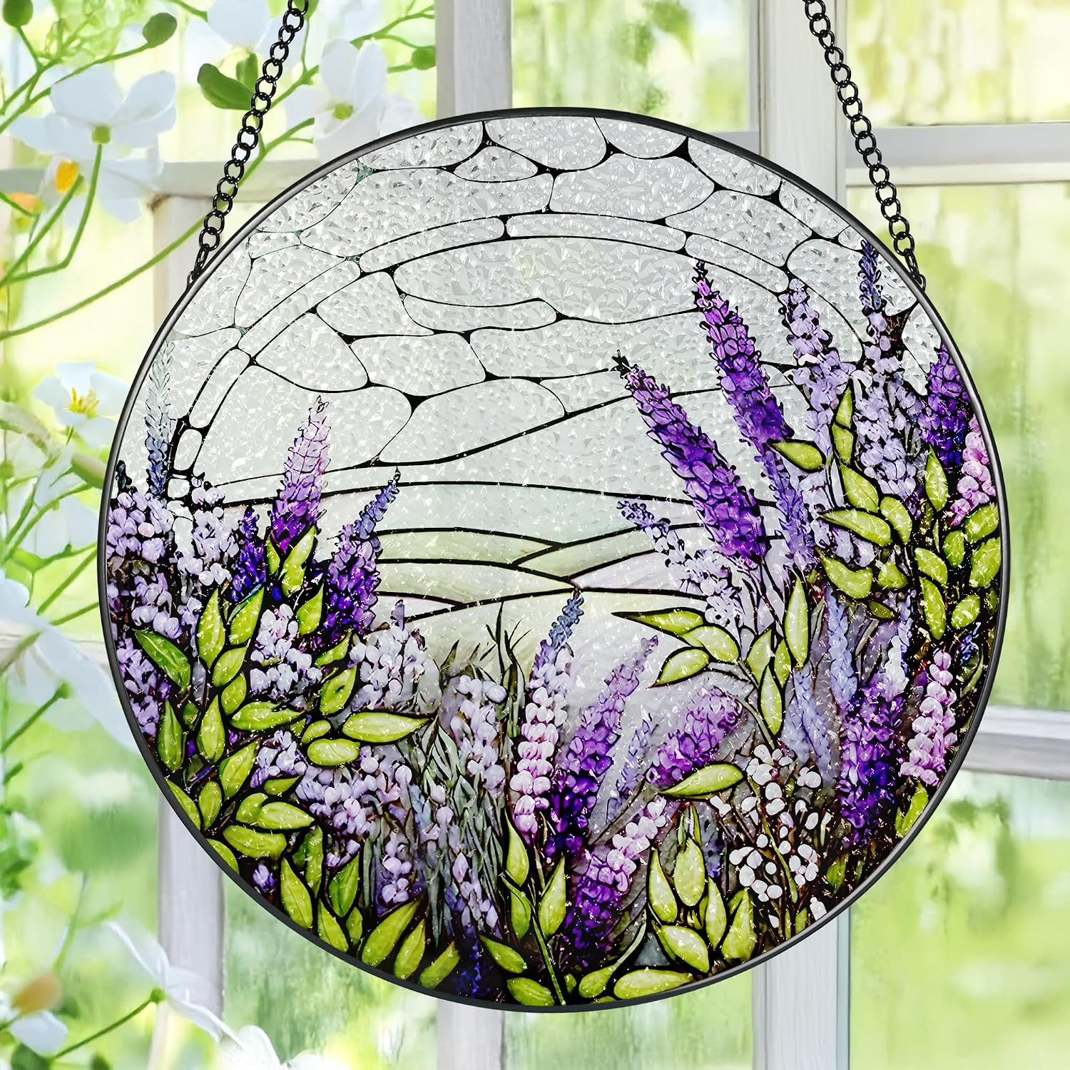 Lavender Stained Glass Suncatcher