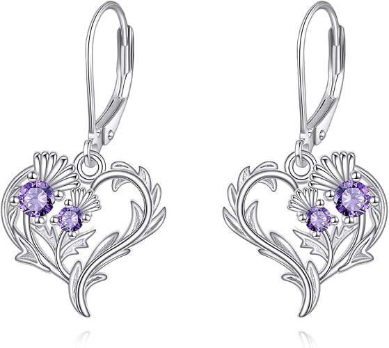Purple Thistle Earrings
