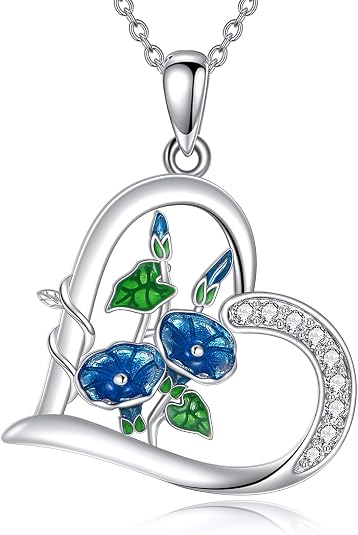 Sterling Silver Morning Glory Pendant and Necklace
