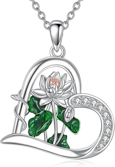 Sterling Silver Lotus Pendant and Necklace