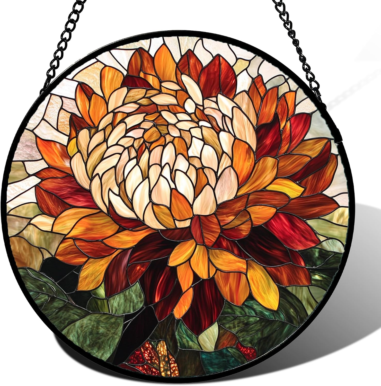 Chrysanthemum Stained Glass Suncatcher