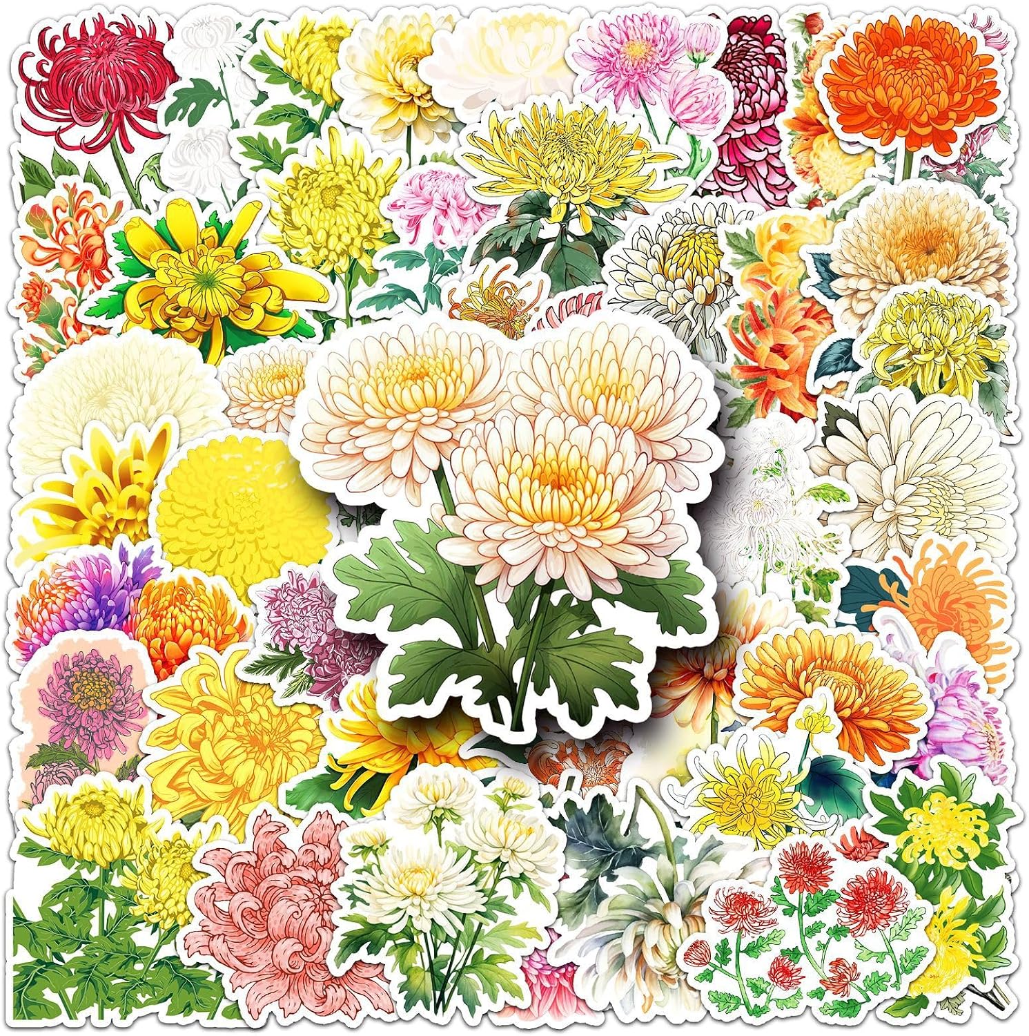 Chrysanthemum Flower Waterproof Vinyl Decals
