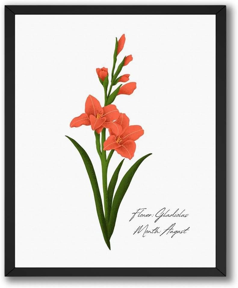 Orange Gladiolas flower Poster Print